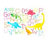Wee Blue Coo Paintings Drawing Children Kids Dinosaur Alphabet Colour Canvas Print