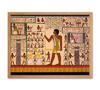 Wee Blue Coo Paintings Drawing Mural Giza Tomb Ancient Egypt Hieroglyphic Art Print Framed Poster Wall Decor 12X16 Inch