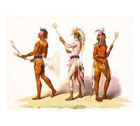 Wee Blue Coo Paintings Drawing Sport Native American Indian Lacrosse Ball Game Canvas Print