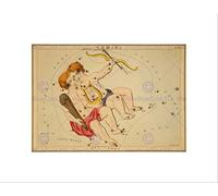 Wee Blue Coo PAINTINGS DRAWING STAR MAP GEMINI TWINS CONSTELLATION FRAMED ART PRINT B12X10920