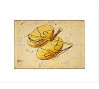 Wee Blue Coo PAINTINGS DRAWING STAR MAP LIBRA SCALES CONSTELLATION FRAMED ART PRINT B12X10922