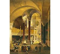 Wee Blue Coo Paintings Landscape Aya Sofya Mosque Colum Ephesus Istanbul Haghe Canvas Print