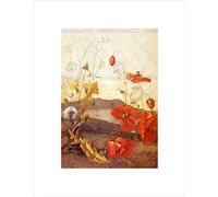 Wee Blue Coo Paintings Landscape Poppies Princess Kaiulani Hawaii Framed Art Print B12X9845