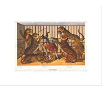 Wee Blue Coo PAINTINGS LION QUEEN CIRCUS PERFORMER TIGER LEOPARD FRAMED PRINT B12X10964
