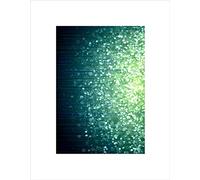 Wee Blue Coo PAINTINGS PATTERN GREEN SEQUIN SPARKLE DESIGN BLACK FRAMED ART PRINT B12X12985