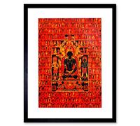 Wee Blue Coo Paintings Portrait Buddha Tibetan Thangka Picture Framed Wall Art Print