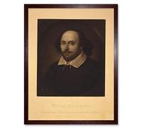 Wee Blue Coo Paintings Portrait William Shakespeare Elizabethan Playwright Art Print Framed Poster Wall Decor 12X16 Inch