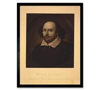 Wee Blue Coo Paintings Portrait William Shakespeare Elizabethan Playwright Art Print Framed Poster Wall Decor 12X16 Inch