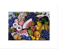 Wee Blue Coo Paintings Still Life Fruit Grape Apple Cool Black Framed Art Print B12X9937