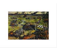 Wee Blue Coo Paintings War Invasion Scene Cuneo Plane Tank Soldier Uk Framed Print B12X9948