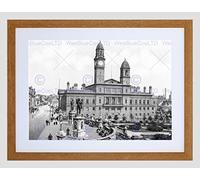 Wee Blue Coo Paisley Dunn Square Scotland Vintage History Old BW Framed Wall Art Print