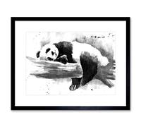 Wee Blue Coo Panda Sleeping Watercolour Art Print Framed Poster Wall Decor 9x7 inch