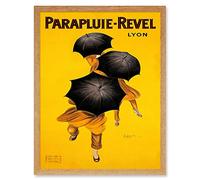 Wee Blue Coo Parapluie Revel Umbrella Rain Lyon France Art Print Framed Poster Wall Decor 12x16 inch
