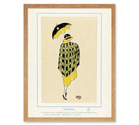 Wee Blue Coo Paris Surprise Storm Fashion Umbrella Art Print Framed Poster Wall Decor 12x16 inch