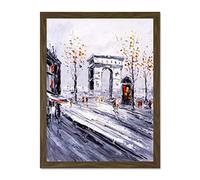 Wee Blue Coo Parisian Cityscape Painting Large Framed Art Print Wall Poster 18x24 inch