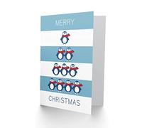 Wee Blue Coo Penguin Tree Christmas Greetings Card