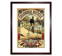 Wee Blue Coo Penny Farthing Bicycle Boston Ad Retro Picture Framed Wall Art Print