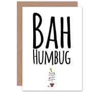 Wee Blue Coo Personalised Bah Humbug Scrooge Phrase Fun Funny Xmas Greeting Card For Anyone All Man Woman Christmas
