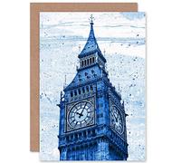 Wee Blue Coo Personalised Big Ben Blue London Tourist Greetings Birthday Card Art Arty Art All Occasion