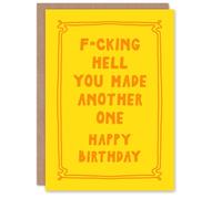Wee Blue Coo Personalised Birthday Card F*cking Hell Made Another One Old Age Joke Funny
