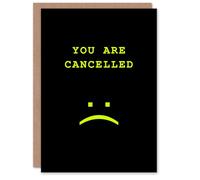 Wee Blue Coo Personalised Birthday Card You Are Cancelled Sad Face Funny Humour Modern
