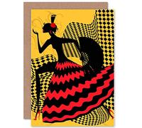 Wee Blue Coo Personalised Greeting Card Painting Spanish Flamenco Dancer Design Custom