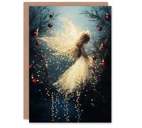 Wee Blue Coo Personalised Magical Forest Decorated Tree Fairy String Lights For Child Kids Xmas Christmas Card