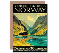 Wee Blue Coo Personalised Orient Cruises Norway London Ad Vintage Travel Ad Greeting Card Arty Art All Occasion Birthday