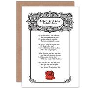 Wee Blue Coo Personalised Robert Burns Song Lyrics Red Rose Love Scotland Greeting Card For Her Wife Woman Partner Girlfriend Anniversary