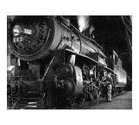 Wee Blue Coo Photo 1955 Steam Train Winston Link Engine Art Print Poster Wall Decor 12X16 Inch