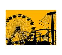 Wee Blue Coo Photo Amusement Park Yellow Sky Sunset Wall Art Print