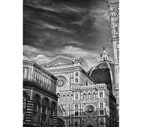 Wee Blue Coo Photo Architecture Florence Duomo Cathedral Black White Italy Art Print Poster Wall Decor 12X16 Inch