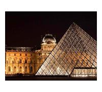 Wee Blue Coo Photo Architecture Louvre Gallery Paris France Pyramid Gate Art Print Poster Wall Decor 12X16 Inch