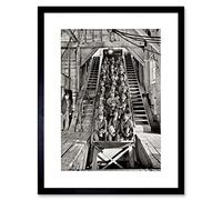 Wee Blue Coo Photo B&W Coal Miners Lift Elevator Shaft Framed Wall Art Print