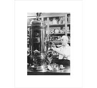 Wee Blue Coo PHOTO BLACK WHITE ITALIAN AMERICAN CAFE ESPRESSO SHOP FRAMED ART PRINT B12X7586