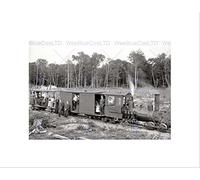 Wee Blue Coo Photo Black White Logging Train Harbor Sprints Michigan Framed Print B12X9989