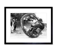 Wee Blue Coo PHOTO BLACK WHITE ONE WHEEL VEHICLE SCIENCE TECHNOLOGY FRAMED ART PRINT B12X7589