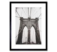Wee Blue Coo Photo Black White Ray Henders Brooklyn Bridge Framed Print Picture F12X831