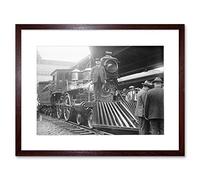Wee Blue Coo Photo Black White Train Conductor Steam Engine Picture Framed Wall Art Print