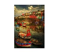 Wee Blue Coo Photo Cityscape Brixham Devon England Boats Harbour Wall Art Print