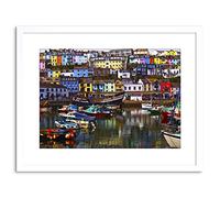 Wee Blue Coo PHOTO CITYSCAPE BRIXHAM DEVON ENGLAND HARBOUR BOATS FRAMED PRINT F97X5484
