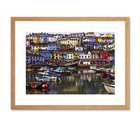 Wee Blue Coo Photo Cityscape Brixham Devon England Harbour Boats Framed Wall Art Print