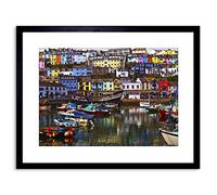 Wee Blue Coo Photo Cityscape Brixham Devon England Harbour Boats Framed Wall Art Print