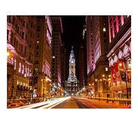 Wee Blue Coo Photo Cityscape City Hall Philadelphia Pa Art Print Poster Wall Decor 12X16 Inch