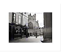 Wee Blue Coo Photo Cityscape Exeter Devon England Cathedral Alley Wall Art Print