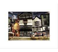 Wee Blue Coo PHOTO CITYSCAPE EXETER DEVON ENGLAND CATHEDRAL CLOSE FRAMED ART PRINT B12X13018