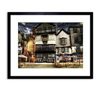 Wee Blue Coo PHOTO CITYSCAPE EXETER DEVON ENGLAND CATHEDRAL CLOSE FRAMED PRINT F97X5488