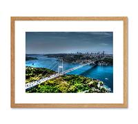 Wee Blue Coo Photo Cityscape Istanbul Turkey Bridge River Cool Framed Wall Art Print