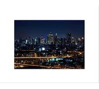 Wee Blue Coo Photo Cityscape Night Scene Bangkok Thailand Light City Wall Art Print