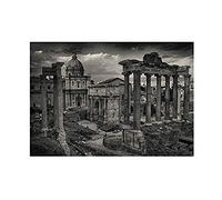 Wee Blue Coo PHOTO CITYSCAPE ROME ITALY ROMAN FORUM RUIN BLACK FRAMED ART PRINT B12X13034